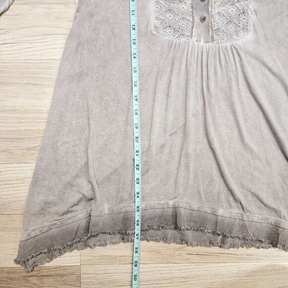 Knox Rose Womens Gray Boho Peasant Longsleeve Shirt Medium - Picture 8 of 9
